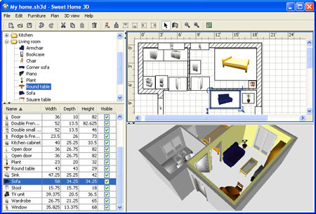 Sweet Home 3D 1.7 - проектирование интерьера в доме