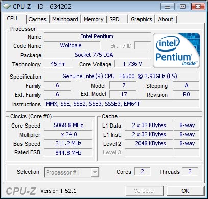 Intel Pentium E6500K разогнали до 5 ГГц