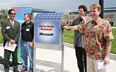 Microsoft установила солнечные батареи