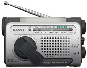 Радио Sony ICF-B01 с ручной подзарядкой