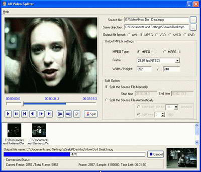 All Video Splitter 3.2 - резка видеофайлов