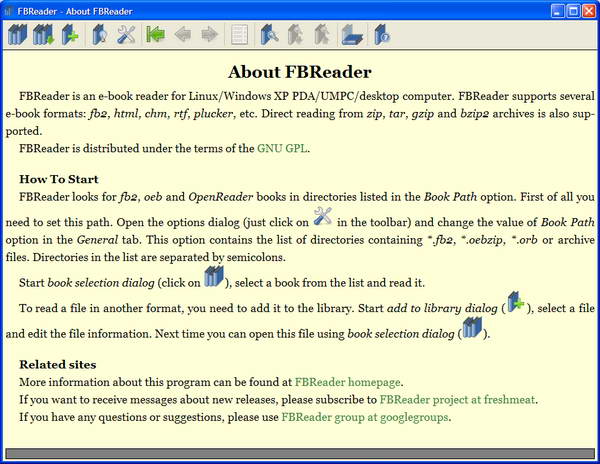 FBReader 0.8.4 - для чтения книг