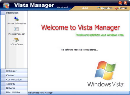 Vista Manager 1.18 - оптимизатор для Vista