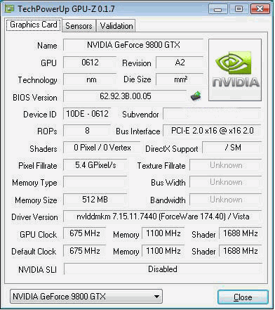  ������ ���� GeForce 9800 GTX
