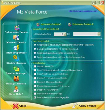 Mz Vista Force v.2.1 - нвстройщик Wimdows Vista