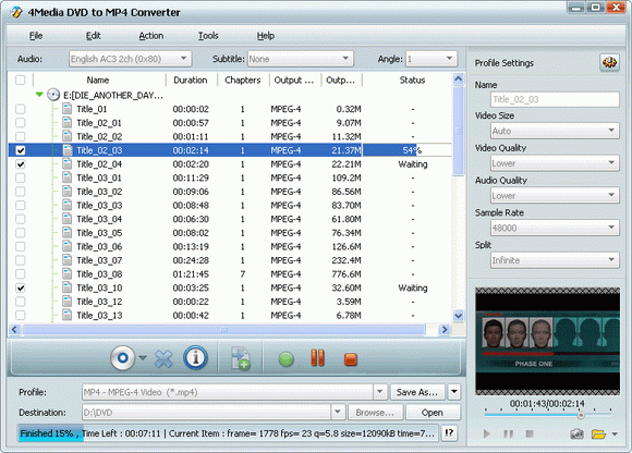 4Media DVD to MP4 Converter 5.0 - видео конвертер