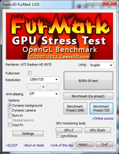 FurMark 1.9.1 - волосатый бублик