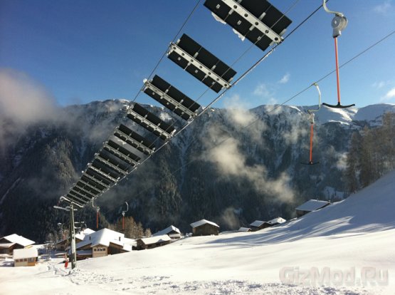 Лыжный подъемник-электростанция в Швейцарии