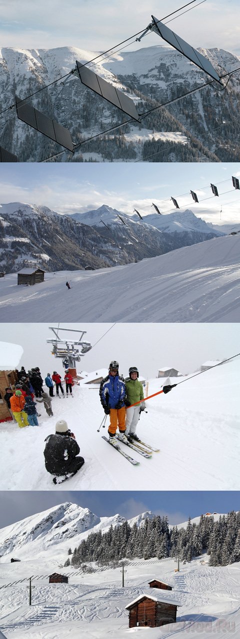 Лыжный подъемник-электростанция в Швейцарии
