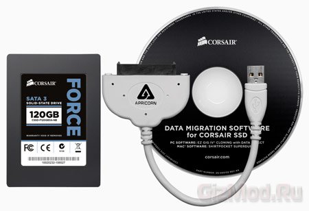 Комплект Corsair для апгрейда ноутбука SSD-накопителем