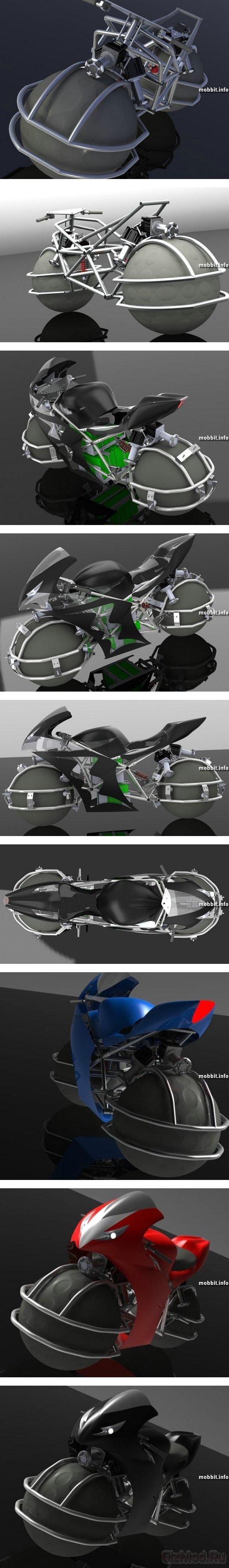 Сферические колеса в мотоцикле Spherical Drive System
