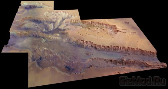 Фото гиганской Долины Маринер на Марсе