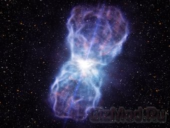 Выброс квазара мощностью в 100 Галактик