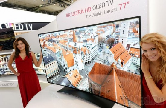 Огромный изогнутый 4K OLED телевизор LG