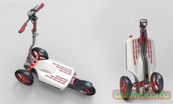 Трехколесный электрический раскладной скутер