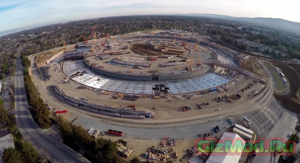 Стройка новой штаб-квартиры Apple: вид с высоты 