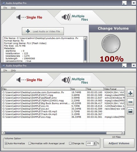 Audio Amplifier Pro 2.1.6 - регулировка уровня звукового сигнала