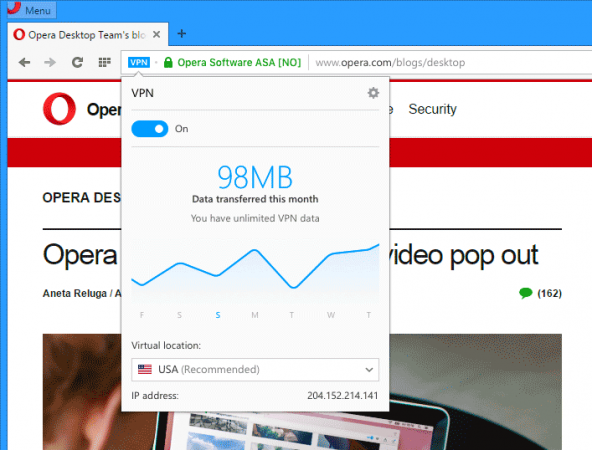 Браузер Opera теперь с VPN шифрованием