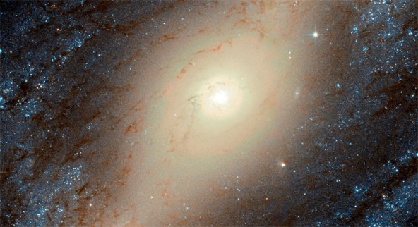 Фотография спиральной галактики с перемычкой