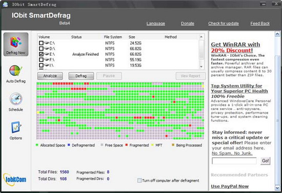 IObit SmartDefrag 1.1.1 - дефрагментатор жестких дисков