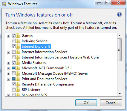 В Windows 7 можно будет удалить Internet Explorer