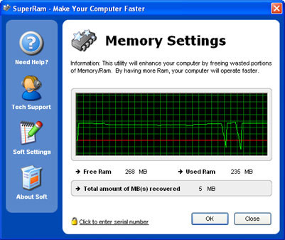 SuperRam v.5.6.4.2009 - оптимизатор системной памяти