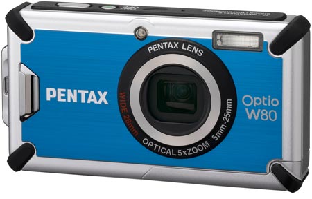 Камера Pentax Optio W80 хорошо защищена от ударов и воды