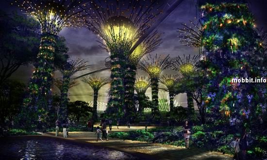 Электрический ботанический сад в Сингапуре