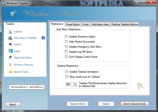 Windows 7 Tweaker 2.2 - оптимизатор системы