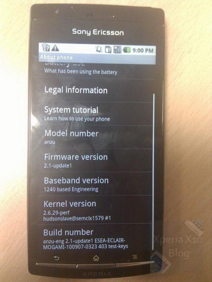Sony Ericsson Anzu с Android Gingerbread