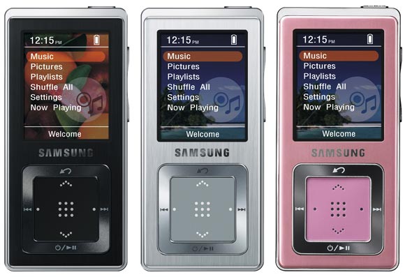 MP3-плееры Samsung в цельнометаллической оболочке