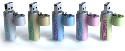 Разноцветные USB батарейки