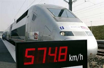 Французский поезд TGV разогнался до 574,8 км/ч