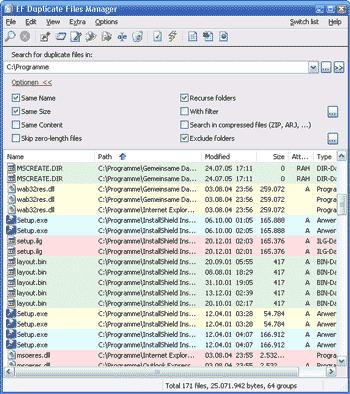 EF Duplicate Files Manager 4.30 - поиск копий файлов