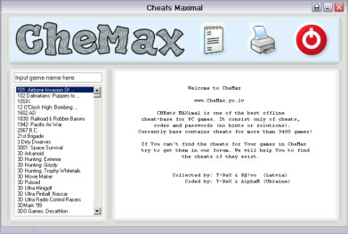 CheMax 5.7 - база с кодами для игр