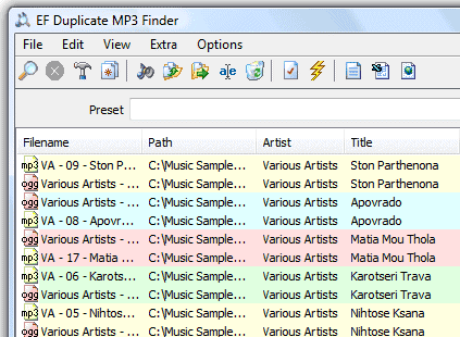 EF Duplicate MP3 Finder 4.0 - поиск дубликатов аудиофайлов