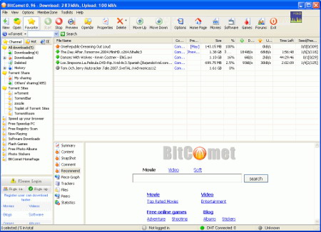 BitComet v.1.0.5 - простенький BitTorrent клиент