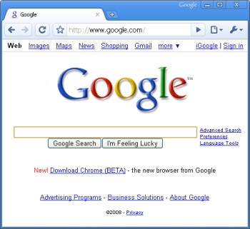Google Chrome 0.3.154.6 - браузер от Google