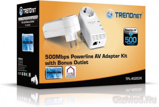 Адаптер TRENDnet TPL-402E2K для домашней сети