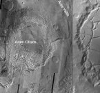 Древнее наводнение разрушило кратер на Марсе