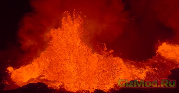 Репортаж из жерла вулкана с помощью квадрокоптера